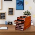 GlikCeil Pocket Knife Display Case Glass Top Display Case Holder Tool Storage Cabinet with Felt Bottom Drawers 7-Tier Pocket Knife Storage for Men Gift