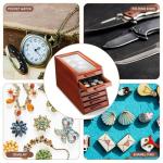 GlikCeil Pocket Knife Display Case Glass Top Display Case Holder Tool Storage Cabinet with Felt Bottom Drawers 7-Tier Pocket Knife Storage for Men Gift