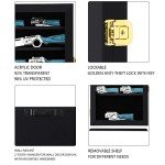 Grintus Pocket Knife Display Case Knife Collection Display Box for Wall Folding Knife Cabinet with Uv Protection Acrylic Lockable Black