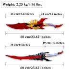 Anime Kamish’s Wrath Dual Daggers Sword 2pc Sword with Display Stand, Full Metal Replica Display Prop, Stainless Steel Blade, Anime Collectible Cosplay Gift for Men