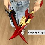 Anime Kamish’s Wrath Dual Daggers Sword 2pc Sword with Display Stand, Full Metal Replica Display Prop, Stainless Steel Blade, Anime Collectible Cosplay Gift for Men