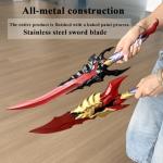 Anime Kamish’s Wrath Dual Daggers Sword 2pc Sword with Display Stand, Full Metal Replica Display Prop, Stainless Steel Blade, Anime Collectible Cosplay Gift for Men