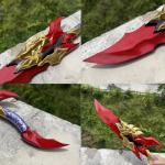 Anime Kamish’s Wrath Dual Daggers Sword 2pc Sword with Display Stand, Full Metal Replica Display Prop, Stainless Steel Blade, Anime Collectible Cosplay Gift for Men