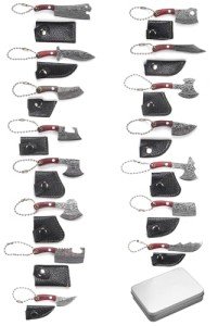 Mini Knife Set,Tiny Knife Set with Sheath,Mini Pocket Knives for Knife Collectors Gifts and Package Opener Box Cutter, Set of 15