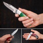 Custom Damascus Pocket Knife - Folding Outdoor Tool