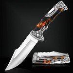 VALHALLA MAGE Pocket Folding Knife, Sharp Blade Pocket Knife with Back Lock, Cool EDC Pocket Knife For Men Collector Outdoor Camping Hiking