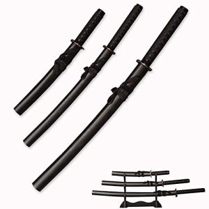 3pc Set Japanese Samurai Sword with Display Stand,Iaido Katana,Matte Texture