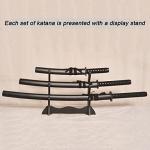3pc Set Japanese Samurai Sword with Display Stand,Iaido Katana,Matte Texture