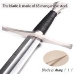 Sharp Blade Medieval Sword Black Western Sword Manganese Steel Blade Total Length 45.66 inches for Display Gift Collection