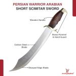 Persian Warrior Collectible Replica Arabian Short Scimitar Sword W/Genuine Leather Sheath