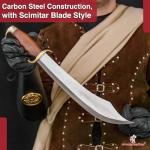 Persian Warrior Collectible Replica Arabian Short Scimitar Sword W/Genuine Leather Sheath