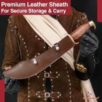 Persian Warrior Collectible Replica Arabian Short Scimitar Sword W/Genuine Leather Sheath
