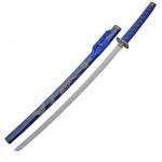 SZCO 40” Blue Dragon Samurai Katana Sword – Carbon Steel Blade with Wooden Scabbard – Cord Wrapped Handle – Japanese Ninja Sword for Display, Martial Arts, Cosplay, Gift or Collection