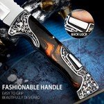 VALHALLA MAGE Pocket Folding Knife, Sharp Blade Pocket Knife with Back Lock, Cool EDC Pocket Knife For Men Collector Outdoor Camping Hiking