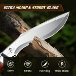 Purple Dragon Kukri Fixed Blade Knife With Sheath, 8 Inch Full Tang Heavy Duty Camping Knives - Christmas Gift for Men and Women