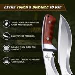 Purple Dragon Kukri Fixed Blade Knife With Sheath, 8 Inch Full Tang Heavy Duty Camping Knives - Christmas Gift for Men and Women