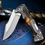 VALHALLA MAGE Pocket Folding Knife, Sharp Blade Pocket Knife with Back Lock, Cool EDC Pocket Knife For Men Collector Outdoor Camping Hiking