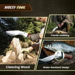 Purple Dragon Kukri Fixed Blade Knife With Sheath, 8 Inch Full Tang Heavy Duty Camping Knives - Christmas Gift for Men and Women