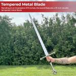 MedievalDepot Lord of The Rings Anduril Sword of Aragorn – Overall 47.5" - Metal Blade with Leather Wrapped Handle, Wall Plaque & Scabbard