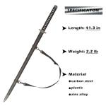 COSWOR 41.3" Anime Carbon Steel Katana Samurai Sword for Cosplay, Performance Props, Home Decor