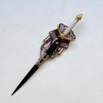 Sword Valley Expedition Series Gustav Collectible Sword with Hanging Board - Zinc Alloy Guard｜119cm/46.85" & 52.5cm/20.67" Length｜Weathered Finish Blade｜Decorative Engraved Symbols (52.5cm/20.67")