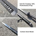 COSWOR 41.3" Anime Carbon Steel Katana Samurai Sword for Cosplay, Performance Props, Home Decor