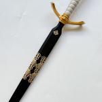 Sword Valley Expedition Series Gustav Collectible Sword with Hanging Board - Zinc Alloy Guard｜119cm/46.85" & 52.5cm/20.67" Length｜Weathered Finish Blade｜Decorative Engraved Symbols (52.5cm/20.67")