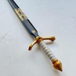 Sword Valley Expedition Series Gustav Collectible Sword with Hanging Board - Zinc Alloy Guard｜119cm/46.85" & 52.5cm/20.67" Length｜Weathered Finish Blade｜Decorative Engraved Symbols (52.5cm/20.67")