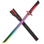Cravonel Cyberpunk Neon Lightsaber Sword - 31.4 Inch LED Light Saber with Steam Effect, Motion Activated Sound, 7-Color Changing RGB Blade for Cosplay, Dueling