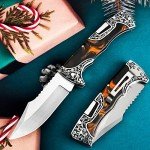 VALHALLA MAGE Pocket Folding Knife, Sharp Blade Pocket Knife with Back Lock, Cool EDC Pocket Knife For Men Collector Outdoor Camping Hiking