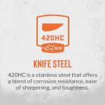 Buck Knives 120 General Hunting Knife, 7-3/8" Fixed Blade, Full Tang Design, Phenolic Handle, 420HC Stainless Steel Clip Point Blade, Sheath Included, Knife Made in the USA, 8.3 oz