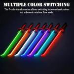 Cravonel Cyberpunk Neon Lightsaber Sword - 31.4 Inch LED Light Saber with Steam Effect, Motion Activated Sound, 7-Color Changing RGB Blade for Cosplay, Dueling