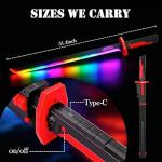 Cravonel Cyberpunk Neon Lightsaber Sword - 31.4 Inch LED Light Saber with Steam Effect, Motion Activated Sound, 7-Color Changing RGB Blade for Cosplay, Dueling