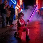 Cravonel Cyberpunk Neon Lightsaber Sword - 31.4 Inch LED Light Saber with Steam Effect, Motion Activated Sound, 7-Color Changing RGB Blade for Cosplay, Dueling