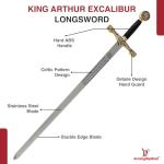 Excalibur Replica Sword with Gold Accents