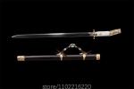 Top Commanding Officer Battle Sword Damascus Steel Blade HandForged Gilded Silver Fitting Martial Art Sword Collectibles Gift