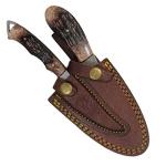 Bone Collector Hunting Knife Two Piece Set, 7" Straight Edge and 7" Gut Hook Blades Yellow Bone Full Tang Skinner (Bone)