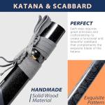entez Real Katana Sword - Japanese Samurai Swords Sharp Blade Damascus Steel Hand Forged Katans Full Tang Unique Blade High Hardness Real Swords for Men