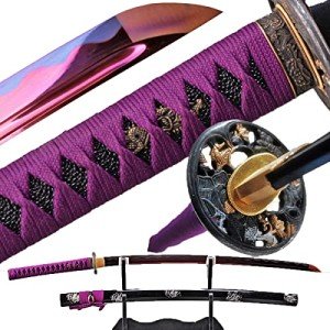 41 inch Handmade Japanese Samurai Katana Sword Full Tang for Man Gift Cosplay Decoration Self Defense