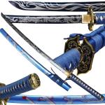 Kamaiwo-1045/1060 Handmade Hand Forged Authentic，Japanese Katana are a Unique Gift for Men - Full Tang High Carbon Steel Makes a Memorable for Martial Arts Collectors,Blue