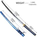 Kamaiwo-1045/1060 Handmade Hand Forged Authentic，Japanese Katana are a Unique Gift for Men - Full Tang High Carbon Steel Makes a Memorable for Martial Arts Collectors,Blue