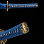 Kamaiwo-1045/1060 Handmade Hand Forged Authentic，Japanese Katana are a Unique Gift for Men - Full Tang High Carbon Steel Makes a Memorable for Martial Arts Collectors,Blue