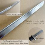 Claymeur 34" Handmade Full Tang High Carbon Steel Samurai Sword Katana with Scabbard for Practice, Collection, Outdoor Use, Display