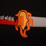 SV Handmade Anime Sword Cosplay Rengoku Kyoujurou Sword Katana 31 inches，Collectible Gifts