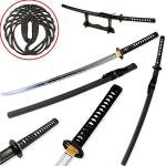 Vulcan Gear Traditional Japanese Handmade Sharp Katana Samurai Sword with Scabbard and Sword Stand (Crane Tsuba)