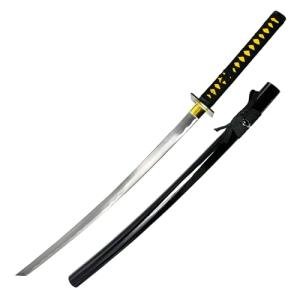 Bishamon Japanese Style Hand-Forged Samurai Sword with Full Tang Carbon Steel Blade – Includes Scabbard – Decorative Katana for Display, Collection & Cosplay (Samurai Jack)