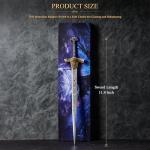 RACEROCKET Eldens Rings Miquellan Knight's Sword Model 11.8-Inch Metal Craft Sword with Display Stand Martial Arts Swords Action Figure Collectible Toy Desk Decor Party Supply Gift