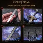 RACEROCKET Eldens Rings Miquellan Knight's Sword Model 11.8-Inch Metal Craft Sword with Display Stand Martial Arts Swords Action Figure Collectible Toy Desk Decor Party Supply Gift