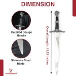 Armory Replicas™ - Chronicles of Narnia Dagger - Replica Blade with Ornate Lion Head Pommel - 440 Stainless Steel Construction, Mirror Polished Spear Point