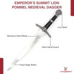 Armory Replicas™ - Chronicles of Narnia Dagger - Replica Blade with Ornate Lion Head Pommel - 440 Stainless Steel Construction, Mirror Polished Spear Point